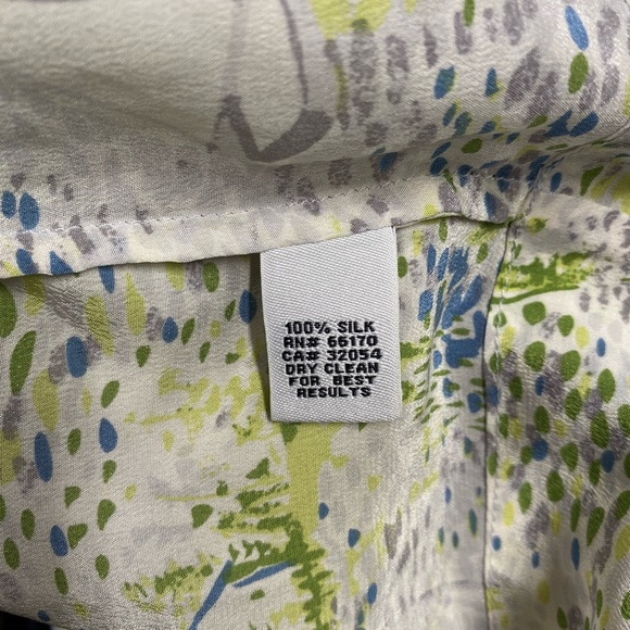 We Vera 100% Silk Grassy Sailboats Sleeveless Top Blouse 2 - Picture 6 of 6